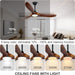 52 in. Caged Rustic Farmhouse Industrial Ceiling Fan with Light and Remote, Outdoor Ceiling Fans for Patio, Reversible Ceiling Fan Light Fixture-9-ErisView