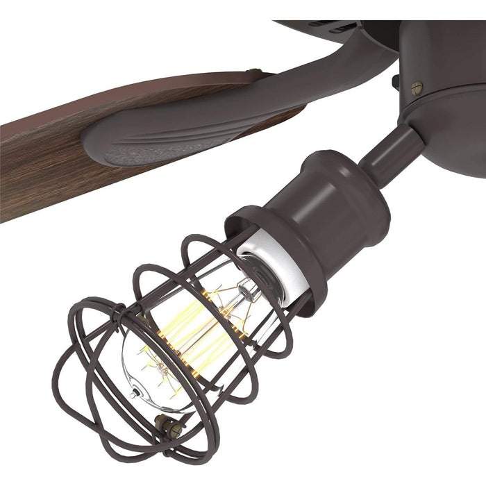 52 in. Caged Rustic Industrial Ceiling Fans with Pull Chains and Light Kit, Oil Rubbed Bronze Reversible Ceiling Fan Winter Summer, Oak Ceiling Fan-2-ErisView