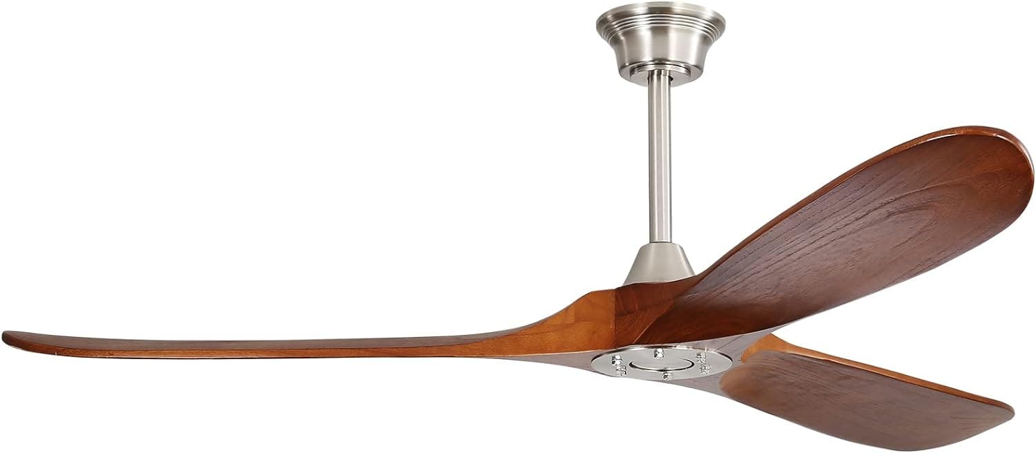 52 in. Carved Wood Fans without Ceiling Fan NO Light, Ceiling Fan, 3 Blade Modern Ceiling Fan with Remote for Living Room Bedroom, Outdoor Fan for Patio-19-ErisView