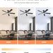 52 in. Ceiling Fan, Ceiling Fans with Lights and Remote, Reversible Quiet Ceiling Fans for Bedroom, Indoor Farmhouse Ceiling Fan with Light -5-ErisView