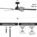 52 in. Ceiling Fan, Ceiling Fans with Lights and Remote, Reversible Quiet Ceiling Fans for Bedroom, Indoor Farmhouse Ceiling Fan with Light -8-ErisView