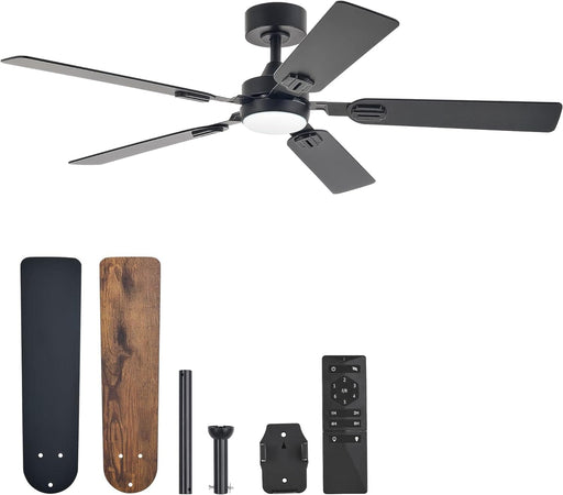 52 in. Ceiling Fan, Ceiling Fans with Lights and Remote, Reversible Quiet Ceiling Fans for Bedroom, Indoor Farmhouse Ceiling Fan with Light -1-ErisView