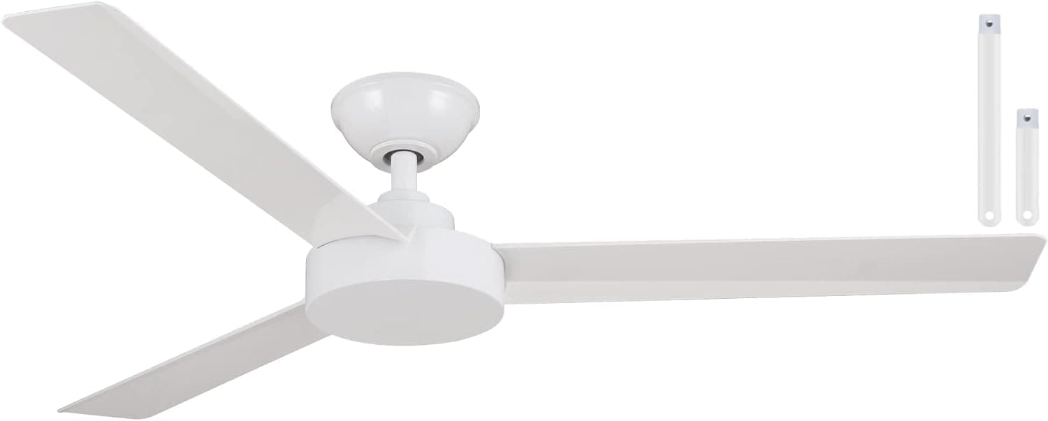 52 in. Ceiling Fan, Flat White 3 Blades Ceiling Fan, Contemporary Fans-1-ErisView