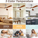 52 in. Ceiling Fan Lights with Remote Control, Reversible Modern Ceiling Fan for Patio Living Room Bedroom Office-4-ErisView
