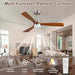 52 in. Ceiling Fan Lights with Remote Control, Reversible Modern Ceiling Fan for Patio Living Room Bedroom Office-5-ErisView