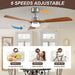 52 in. Ceiling Fan Lights with Remote Control, Reversible Modern Ceiling Fan for Patio Living Room Bedroom Office-6-ErisView