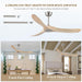 52 in. Ceiling Fan NO Light, 3 Blade Ceiling Fan, Silent Reversible Ceiling Fan for Living Room Bedroom Porch Patio, Nature Wood Ceiling Fan-2-ErisView