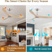 52 in. Ceiling Fan NO Light, 3 Blade Ceiling Fan, Silent Reversible Ceiling Fan for Living Room Bedroom Porch Patio, Nature Wood Ceiling Fan-3-ErisView