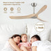 52 in. Ceiling Fan NO Light, 3 Blade Ceiling Fan, Silent Reversible Ceiling Fan for Living Room Bedroom Porch Patio, Nature Wood Ceiling Fan-4-ErisView