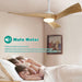 52 in. Ceiling Fan NO Light, Indoor Outdoor Ceiling Fan with Remote Control, Reversible Wood Ceiling Fan for Bedroom Living Room, Outdoor Fan for Patio-14-ErisView