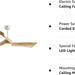 52 in. Ceiling Fan NO Light, Indoor Outdoor Ceiling Fan with Remote Control, Reversible Wood Ceiling Fan for Bedroom Living Room, Outdoor Fan for Patio-16-ErisView
