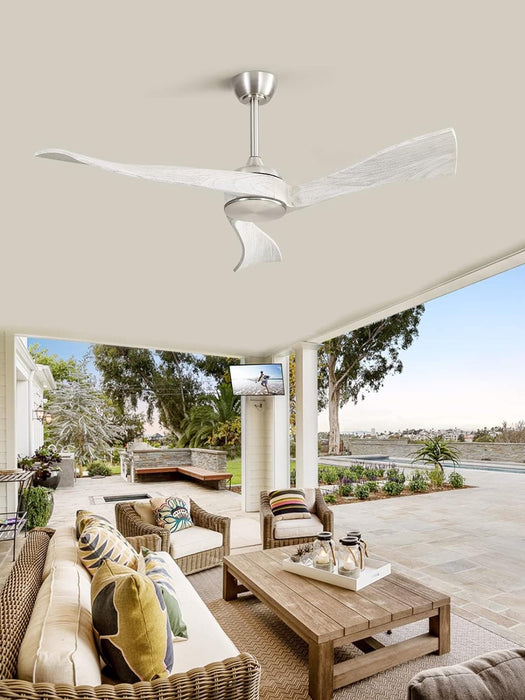52 in. Ceiling Fan NO Light, Indoor Outdoor Ceiling Fan with Remote Control, Reversible Wood Ceiling Fan for Bedroom Living Room, Outdoor Fan for Patio-6-ErisView