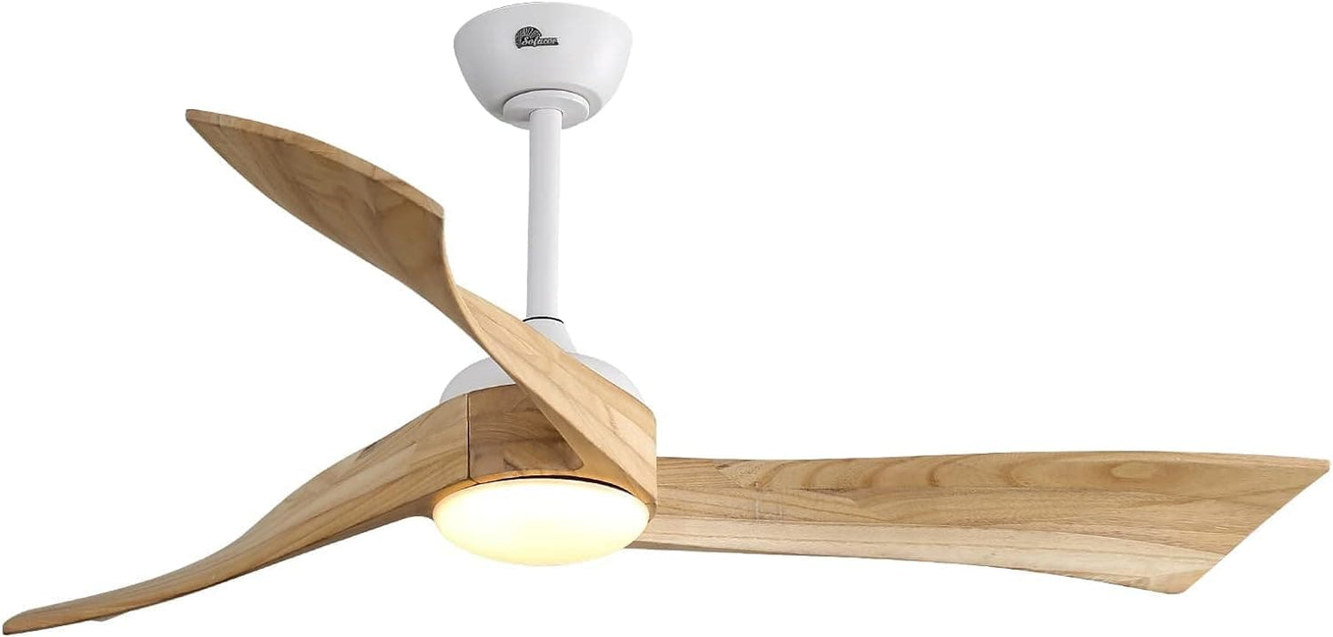 52 in. Ceiling Fan NO Light, Indoor Outdoor Ceiling Fan with Remote Control, Reversible Wood Ceiling Fan for Bedroom Living Room, Outdoor Fan for Patio-8-ErisView