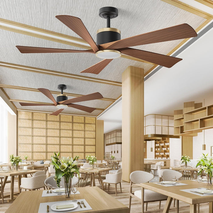 52 in. Ceiling Fan, Outdoor Ceiling Fan with Light, Modern Ceiling Fan with Remote, 5 Walnut Blade Indoor Outdoor Ceiling Fans for Living Room, Bedroom -2-ErisView