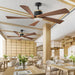 52 in. Ceiling Fan, Outdoor Ceiling Fan with Light, Modern Ceiling Fan with Remote, 5 Walnut Blade Indoor Outdoor Ceiling Fans for Living Room, Bedroom -2-ErisView