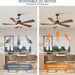 52 in. Ceiling Fan, Outdoor Ceiling Fan with Light, Modern Ceiling Fan with Remote, 5 Walnut Blade Indoor Outdoor Ceiling Fans for Living Room, Bedroom -3-ErisView