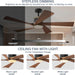 52 in. Ceiling Fan, Outdoor Ceiling Fan with Light, Modern Ceiling Fan with Remote, 5 Walnut Blade Indoor Outdoor Ceiling Fans for Living Room, Bedroom -4-ErisView