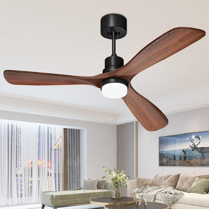 52 in. Ceiling Fan, Outdoor Ceiling Fan with Light Remote for Patio, Indoor Wood Farmhouse Ceiling Fan with Light, Reversible Fan for Summer Winter-2-ErisView