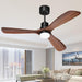 52 in. Ceiling Fan, Outdoor Ceiling Fan with Light Remote for Patio, Indoor Wood Farmhouse Ceiling Fan with Light, Reversible Fan for Summer Winter-2-ErisView