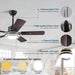 52 in. Ceiling Fan, Outdoor Ceiling Fan with Light and Remote, LED Modern Outdoor Silver Ceiling Fan, Indoor Wood Ceiling Fan with Bright Light-12-ErisView