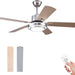 52 in. Ceiling Fan, Outdoor Ceiling Fan with Light and Remote, LED Modern Outdoor Silver Ceiling Fan, Indoor Wood Ceiling Fan with Bright Light-1-ErisView