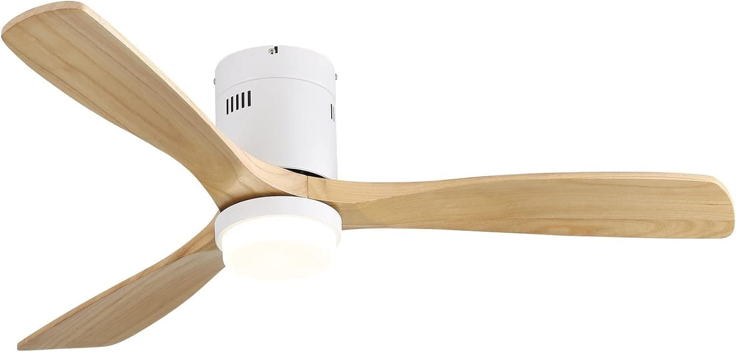 52 in. Ceiling Fan, Outdoor Ceiling Fan with Light and Remote, Outdoor Ceiling Fan with Light, Dimmable Quiet Ceiling Fans, Reversible Wood Blades-15-ErisView