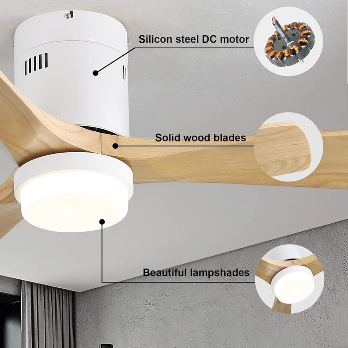 52 in. Ceiling Fan, Outdoor Ceiling Fan with Light and Remote, Outdoor Ceiling Fan with Light, Dimmable Quiet Ceiling Fans, Reversible Wood Blades-16-ErisView