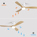 52 in. Ceiling Fan, Outdoor Ceiling Fan with Light and Remote, Outdoor Ceiling Fan with Light, Dimmable Quiet Ceiling Fans, Reversible Wood Blades-18-ErisView