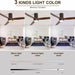 52 in. Ceiling Fan, Outdoor Ceiling Fan with Light and Remote, Outdoor Ceiling Fan with Light, Dimmable Quiet Ceiling Fans, Reversible Wood Blades-22-ErisView
