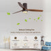 52 in. Ceiling Fan, Outdoor Ceiling Fan with Light and Remote, Outdoor Ceiling Fan with Light, Dimmable Quiet Ceiling Fans, Reversible Wood Blades-27-ErisView