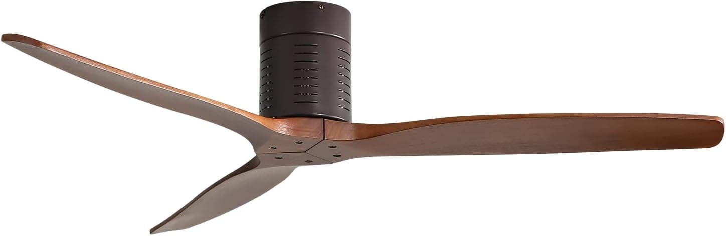 52 in. Ceiling Fan, Outdoor Ceiling Fan with Light and Remote, Outdoor Ceiling Fan with Light, Dimmable Quiet Ceiling Fans, Reversible Wood Blades-35-ErisView