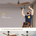 52 in. Ceiling Fan, Outdoor Ceiling Fan with Light and Remote, Outdoor Ceiling Fan with Light, Dimmable Quiet Ceiling Fans, Reversible Wood Blades-53-ErisView