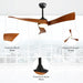 52 in. Ceiling Fan, Outdoor Ceiling Fan with Light and Remote, Outdoor Ceiling Fan with Light, Dimmable Quiet Ceiling Fans, Reversible Wood Blades-59-ErisView