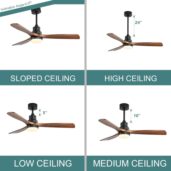52 in. Ceiling Fan, Outdoor Ceiling Fan with Light and Remote, Outdoor Ceiling Fan with Light, Dimmable Quiet Ceiling Fans, Reversible Wood Blades-5-ErisView