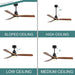 52 in. Ceiling Fan, Outdoor Ceiling Fan with Light and Remote, Outdoor Ceiling Fan with Light, Dimmable Quiet Ceiling Fans, Reversible Wood Blades-5-ErisView