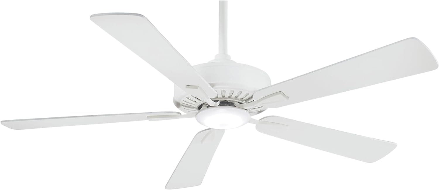 52 in. Ceiling Fan, Recessed Ceiling Fan, LED White Ceiling Fan-1-ErisView