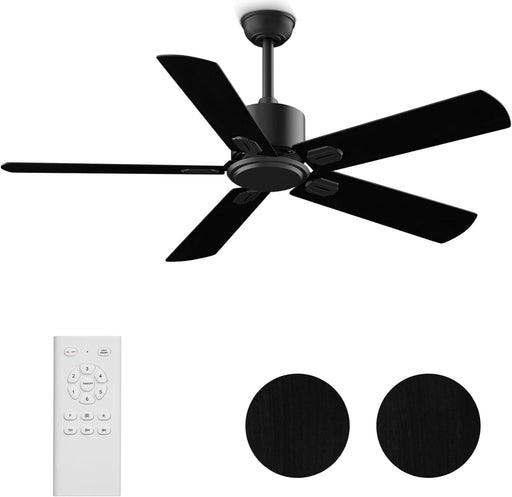 52 in. Ceiling Fan for Bedroom Living Room, Black Ceiling Fan with Remote, Outdoor Ceiling Fan with Light for Patio, High End Ceiling Fans -1-ErisView