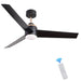 52 in. Ceiling Fan with LED Light Remote Control, Modern Low Profile Black Ceiling Fan, Indoor Outdoor Ceiling Fan for Bedroom Living Room Patio-ErisView