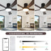 52 in. Ceiling Fan with Light, Flush Mount Ceiling Fan, 5 Blade Reversible Ceiling Fan Summer Winter, Black Ceiling Fan with Remote, Bedroom Ceiling Fans-4-ErisView