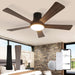 52 in. Ceiling Fan with Light, Flush Mount Ceiling Fan, 5 Blade Reversible Ceiling Fan Summer Winter, Black Ceiling Fan with Remote, Bedroom Ceiling Fans-9-ErisView