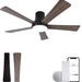 52 in. Ceiling Fan with Light, Flush Mount Ceiling Fan, 5 Blade Reversible Ceiling Fan Summer Winter, Black Ceiling Fan with Remote, Bedroom Ceiling Fans-1-ErisView