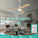 52 in. Ceiling Fan with Light, Indoor Outdoor Ceiling Fans with Remote, Dimmable Light Wood Ceiling Fan with Bright Light-5-ErisView