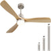 52 in. Ceiling Fan with Light, Indoor Outdoor Ceiling Fans with Remote, Dimmable Light Wood Ceiling Fan with Bright Light-1-ErisView