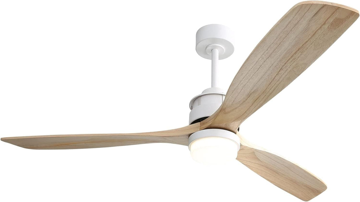 52 in. Ceiling Fan with Light, Indoor Outdoor Ceiling Fans with Remote, Wood Reversible Quiet Ceiling Fans-10-ErisView