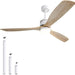 52 in. Ceiling Fan with Light, Indoor Outdoor Ceiling Fans with Remote, Wood Reversible Quiet Ceiling Fans-16-ErisView