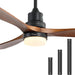 52 in. Ceiling Fan with Light, Indoor Outdoor Ceiling Fans with Remote, Wood Reversible Quiet Ceiling Fans-1-ErisView