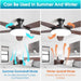 52 in. Ceiling Fan with Light Remote Control, Ceiling Fans for Low Ceiling with 5 Blade and Down Rod, New Ceiling Fans-6-ErisView