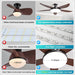 52 in. Ceiling Fan with Light Remote Control, Ceiling Fans for Low Ceiling with 5 Blade and Down Rod, New Ceiling Fans-7-ErisView