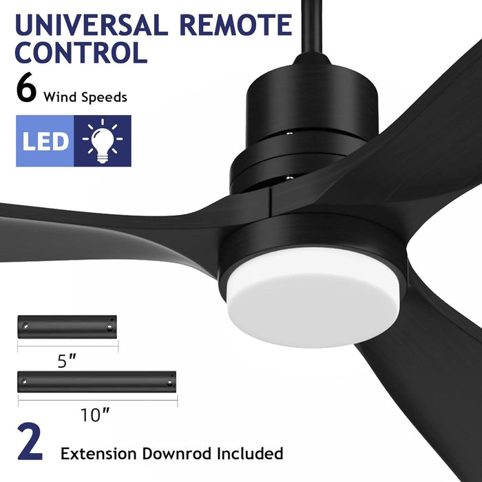 52 in. Ceiling Fan with Light Remote Control, Outdoor Wood Ceiling Fan,Beautiful Ceiling Fans-11-ErisView