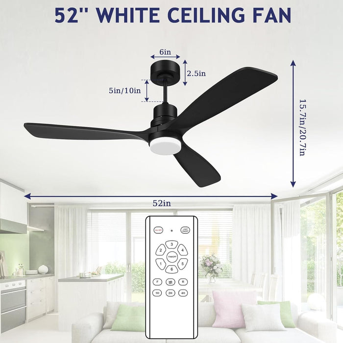 52 in. Ceiling Fan with Light Remote Control, Outdoor Wood Ceiling Fan,Beautiful Ceiling Fans-14-ErisView